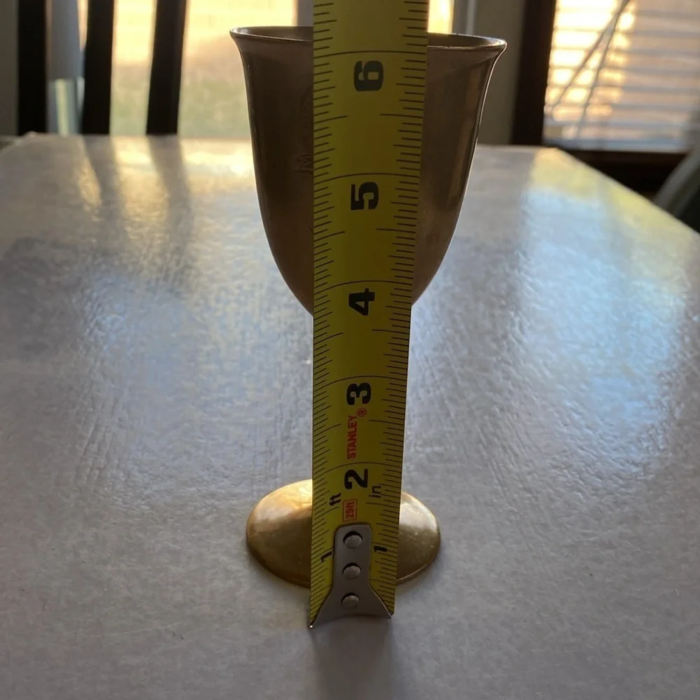Vintage Brass Goblet 6” tall x 2.74” Diameter